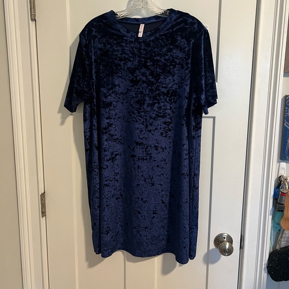 Velvet Blue T Shirt Dress size L - Picture 1 of 4